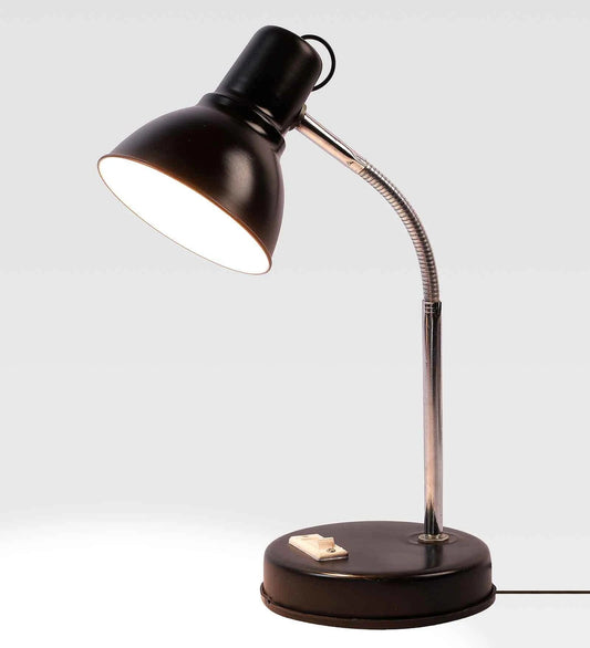 Black Steel Adjustable Study Lamp – Metal Shade Desk Lamp for Study, Office & Reading